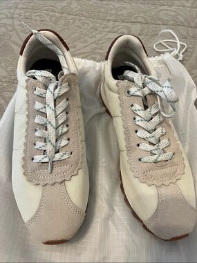 Women's Cream & Taupe Suede-Trim Casual Sneakers